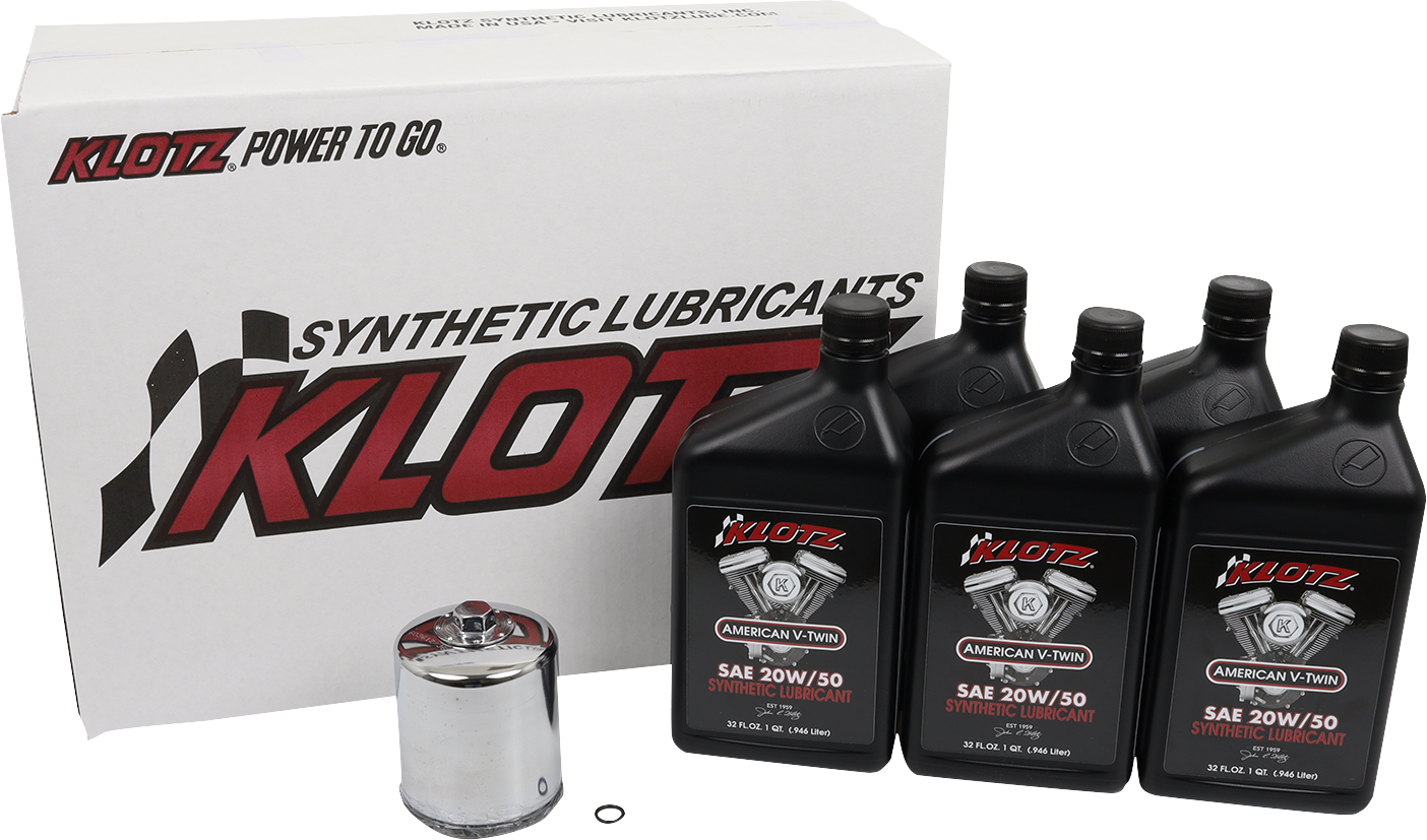 Klotz Basic Synthetic 20W-50 Oil Change Kit 1986-2022 Harley Sportster Models