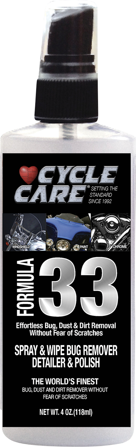 Cycle Care 4 oz Formula 33 Motorcycle Bug Remover Detailer Polish Spray Bottle