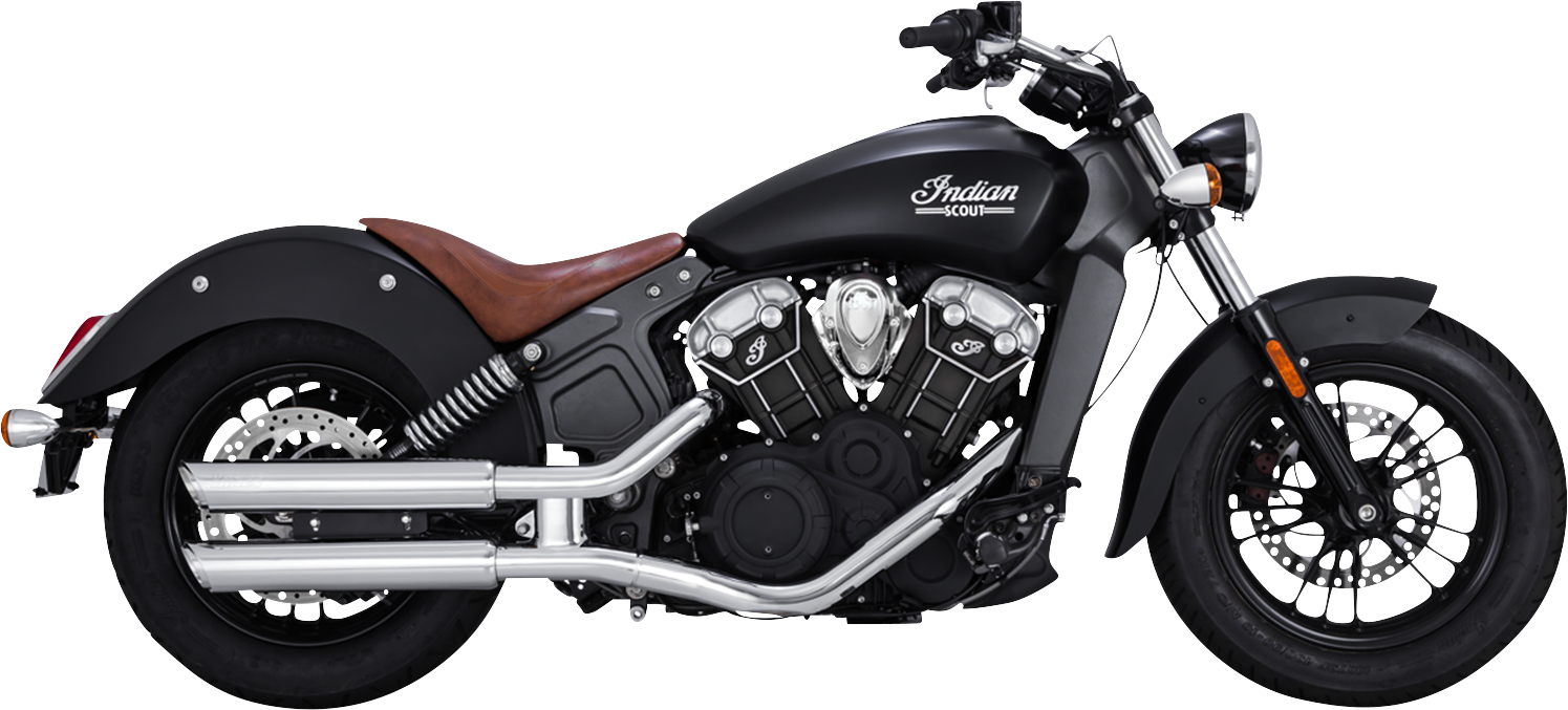 Vance & Hines Chrome Twin Slash Exhaust Mufflers for 2015-2022 Indian Scout