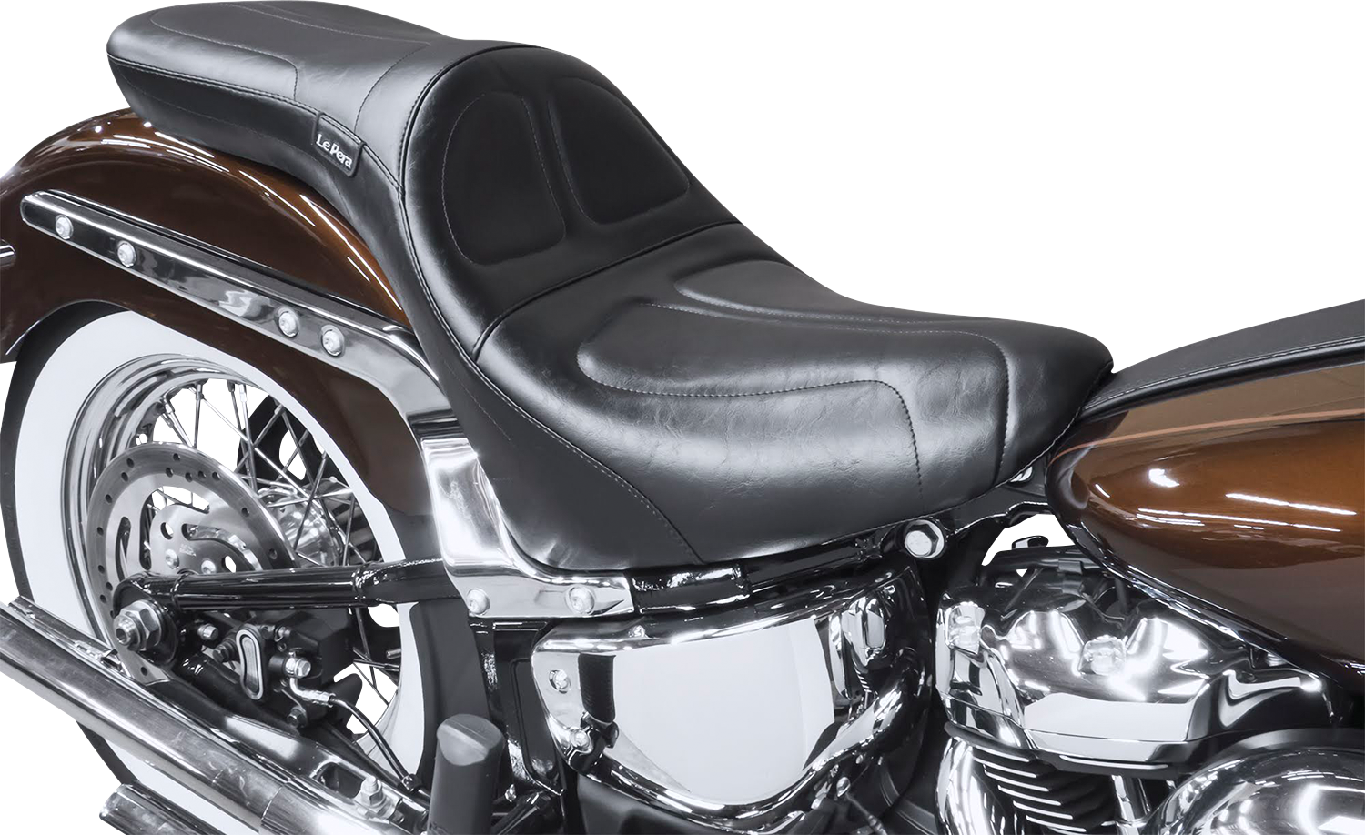 Le Pera Maverick Stitched 2-Up Motorcycle Seat 2018-2022 Harley Softail FLS FXL