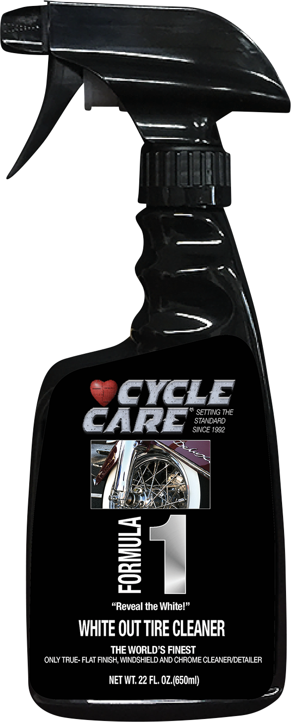 Cycle Care 22oz Formula 1 Motorcycle White Wall Tire Wheel Cleaner Spray Bottle