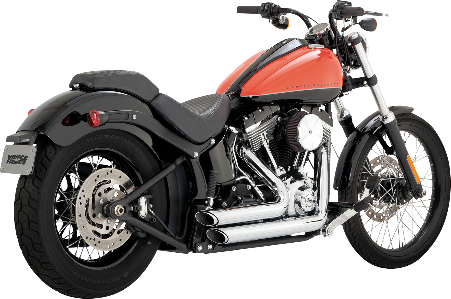 Vance & Hines Chrome Short Shot Staggered Exhaust System 2012-17 Harley Softail