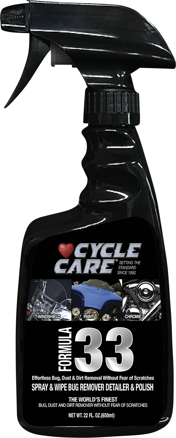 Cycle Care 22 oz Formula 33 Motorcycle Bug Remover Detailer Polish Spray Bottle