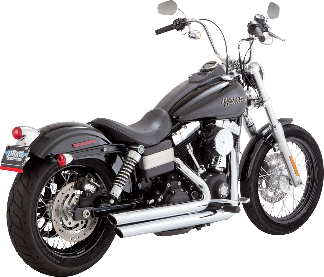 Vance & Hines Chrome Big Shots Staggered Exhaust System 2006-2017 Harley Dyna