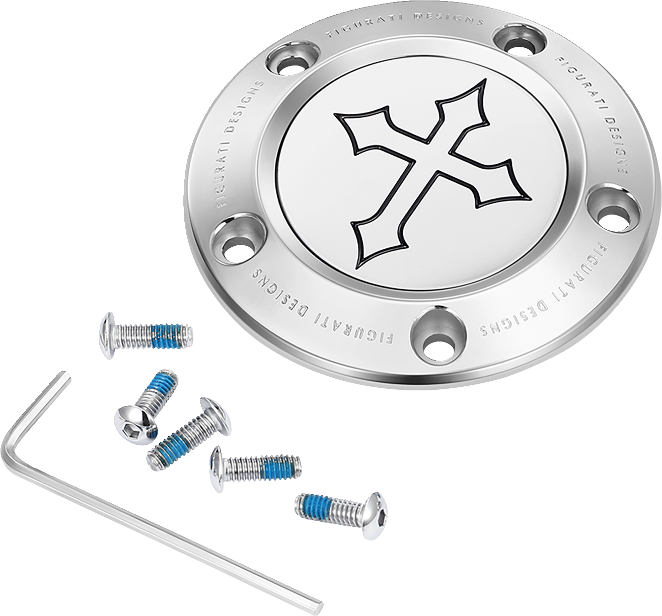 Figurati Designs Cross Stainless Steel Timing Cover for 1999-2017 Harley
