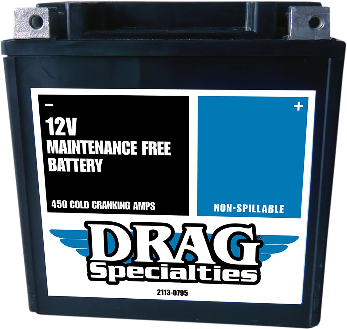 Drag Specialties Maintenance Free AGM Battery 1999-2021 Harley Touring FLHR FLTR
