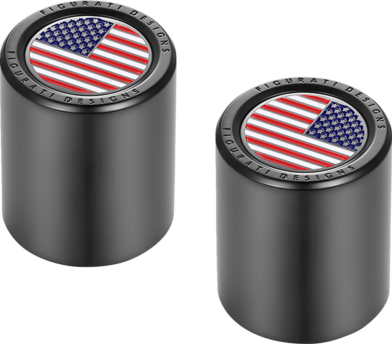 Figurati American Flag Black Short Magnetic Docking Hardware Covers for Harley