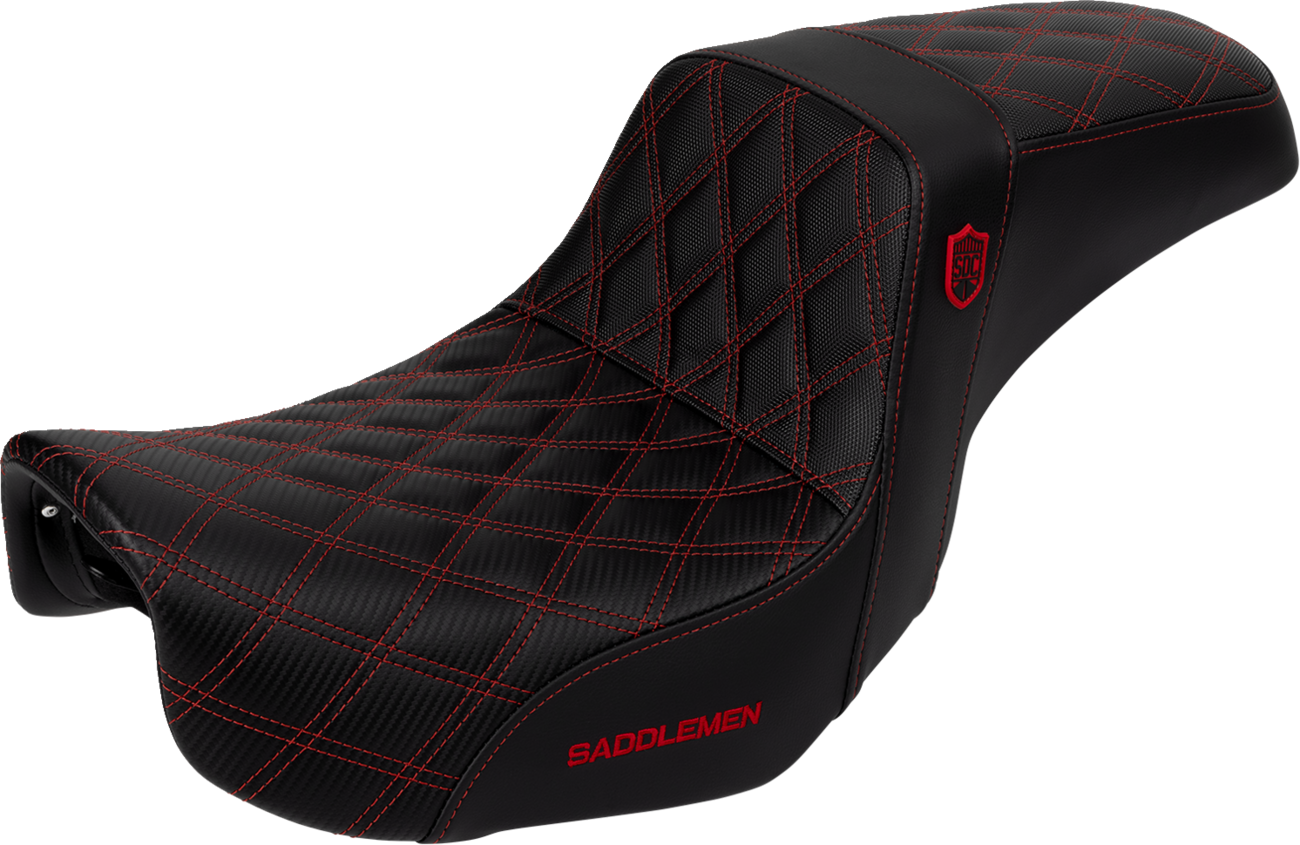 Saddlemen SDC Pro Series Red Lattice Gelcore Seat for 2006-2017 Harley Dyna FXD