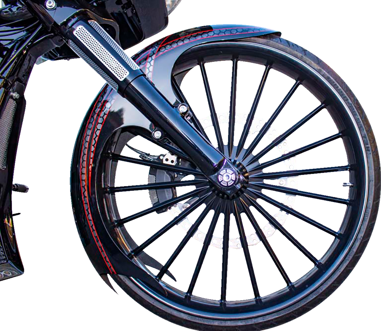 Paul Yaffe Steel Talon Front Fender 2014-24 Harley Touring 21" Wheel w/ Adapters