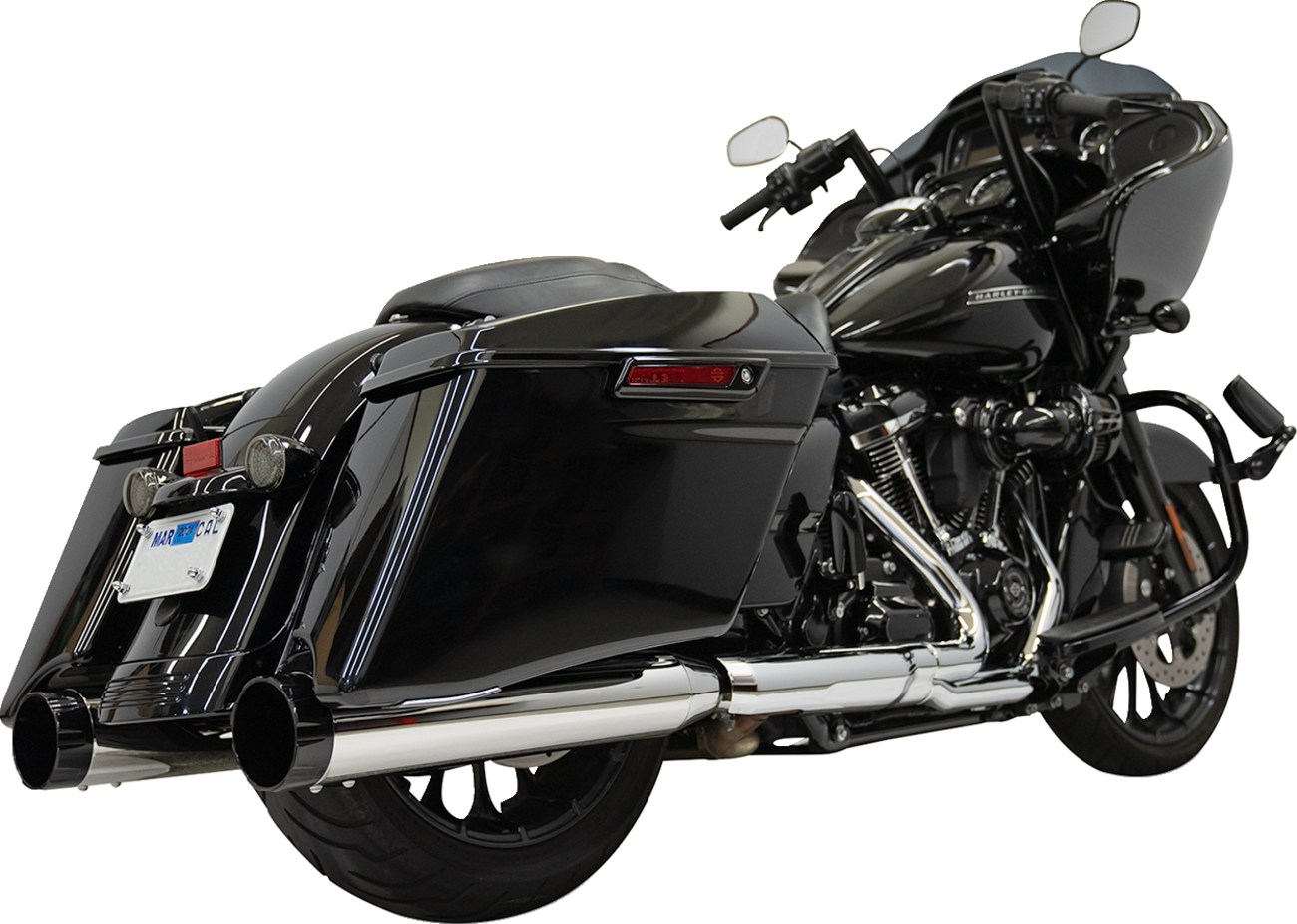 Bassani Straight Can Exhaust Chrome Mufflers for 2017-2023 Harley Touring Bagger