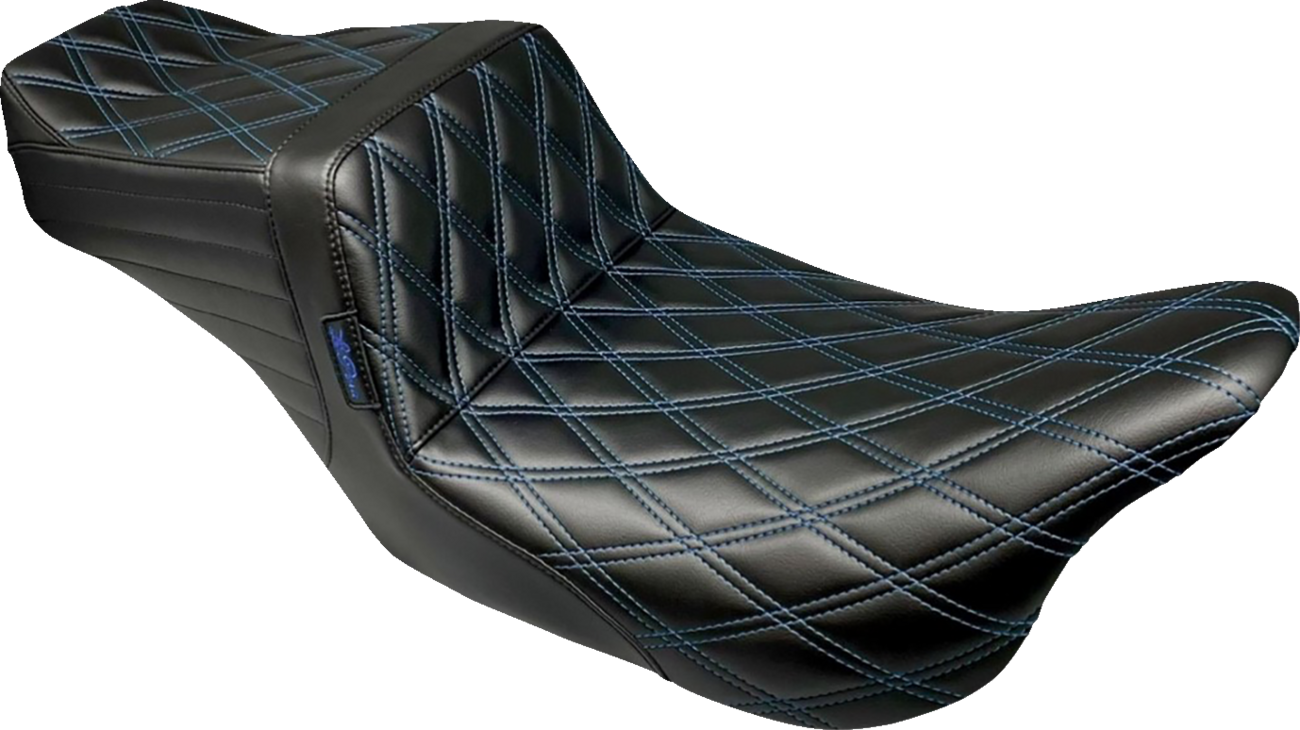 Le Pera Tailwhip Blue Diamond Stitch Seat for 2008-2023 Harley Touring FLHX FLTR