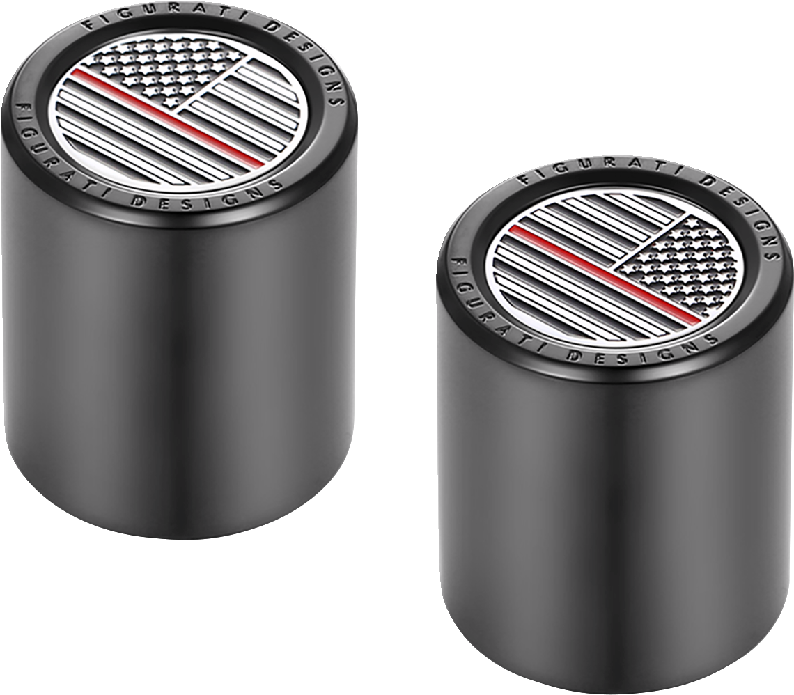 Figurati Red Line Flag Black Short Magnetic Docking Hardware Covers for Harley