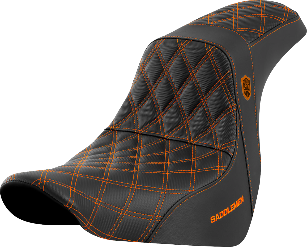 Saddlemen SDC Pro Series Orange Lattice Seat fits 2018-2024 Harley Softail FXLR