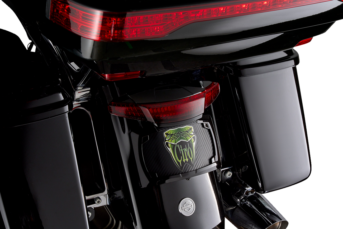 Ciro Latitude Tail Light License Plate Mount w/ Lightstrike 14-23 Harley Touring