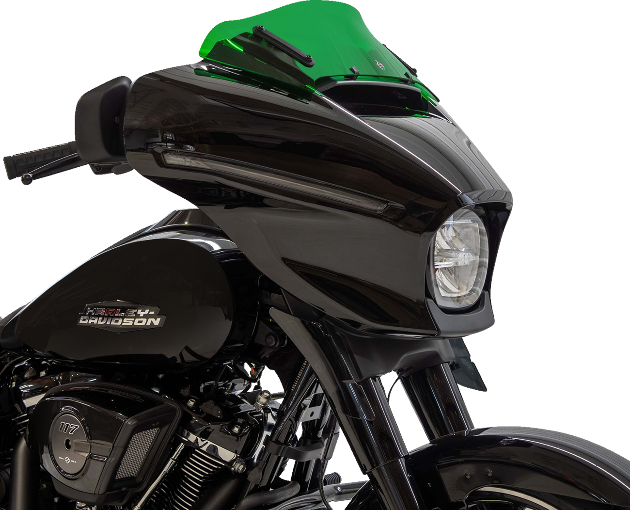 Klock Werks Kolor Flare 6.5" Green Windshield for 2023-2025 Harley Street Glide