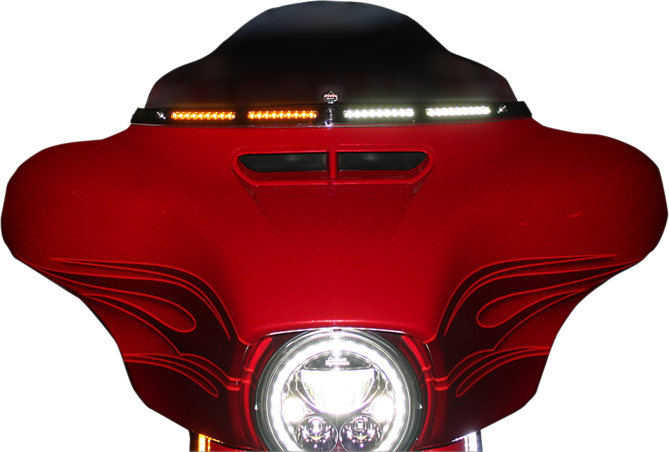Custom Dynamics Chrome LED Windshield Fairing Trim 1996-2005 Harley Touring FLHT