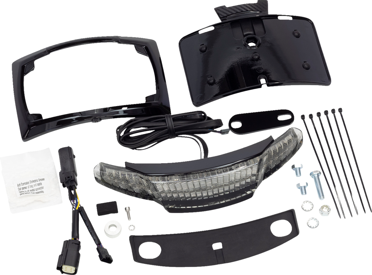 Ciro Latitude Black LED Tailight License Plate Holder for 2014-24 Harley Touring