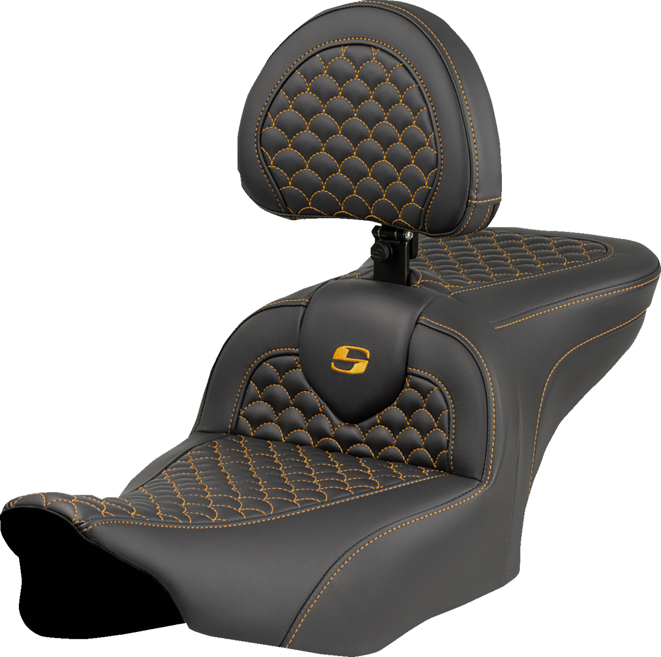 Saddlemen Roadsofa Gold Stitch with Backrest Seat fits 2023-2025 Harley Touring