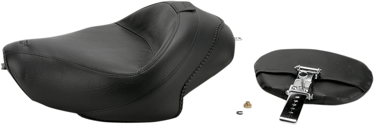 Mustang Wide Motorcycle Solo Seat & Backrest for 2004-2021 Harley Sportster XL