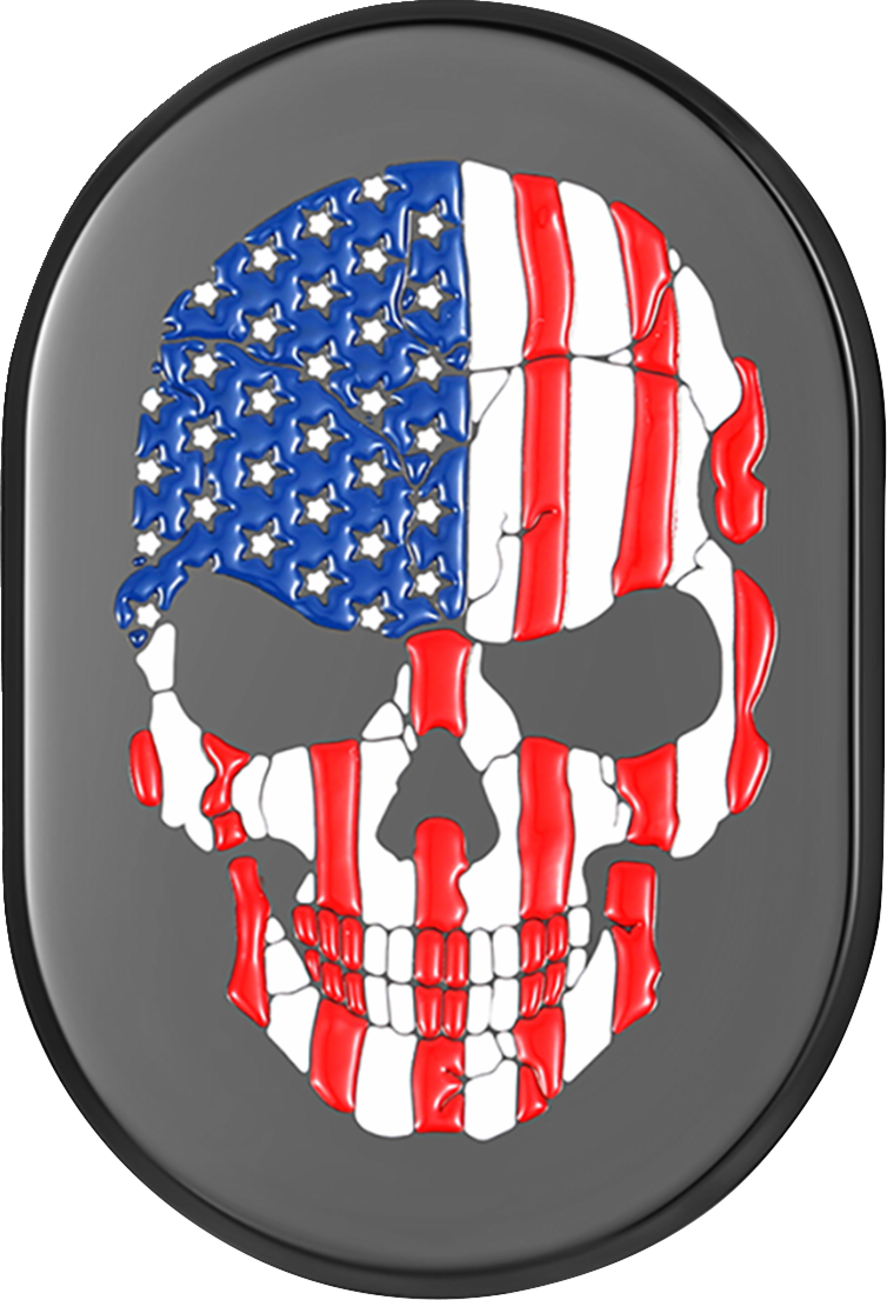 Figurati American Flag Skull Black Left Antenna Insert 2009-2023 Harley Touring