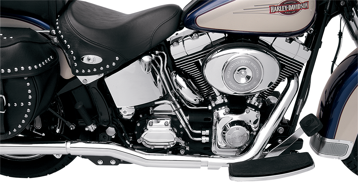 Bassani True Dual Crossover Header Pipes for 1986-2006 Harley Softail Fat Boy