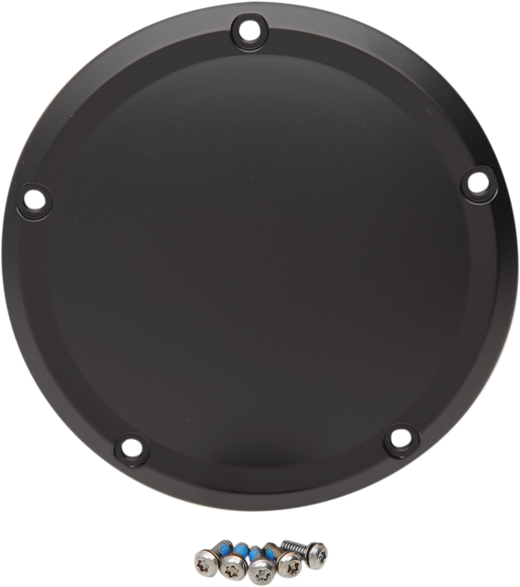 Drag Specialties Matte Black 5-Hole Clutch Derby Cover 2015-2022 Harley Touring