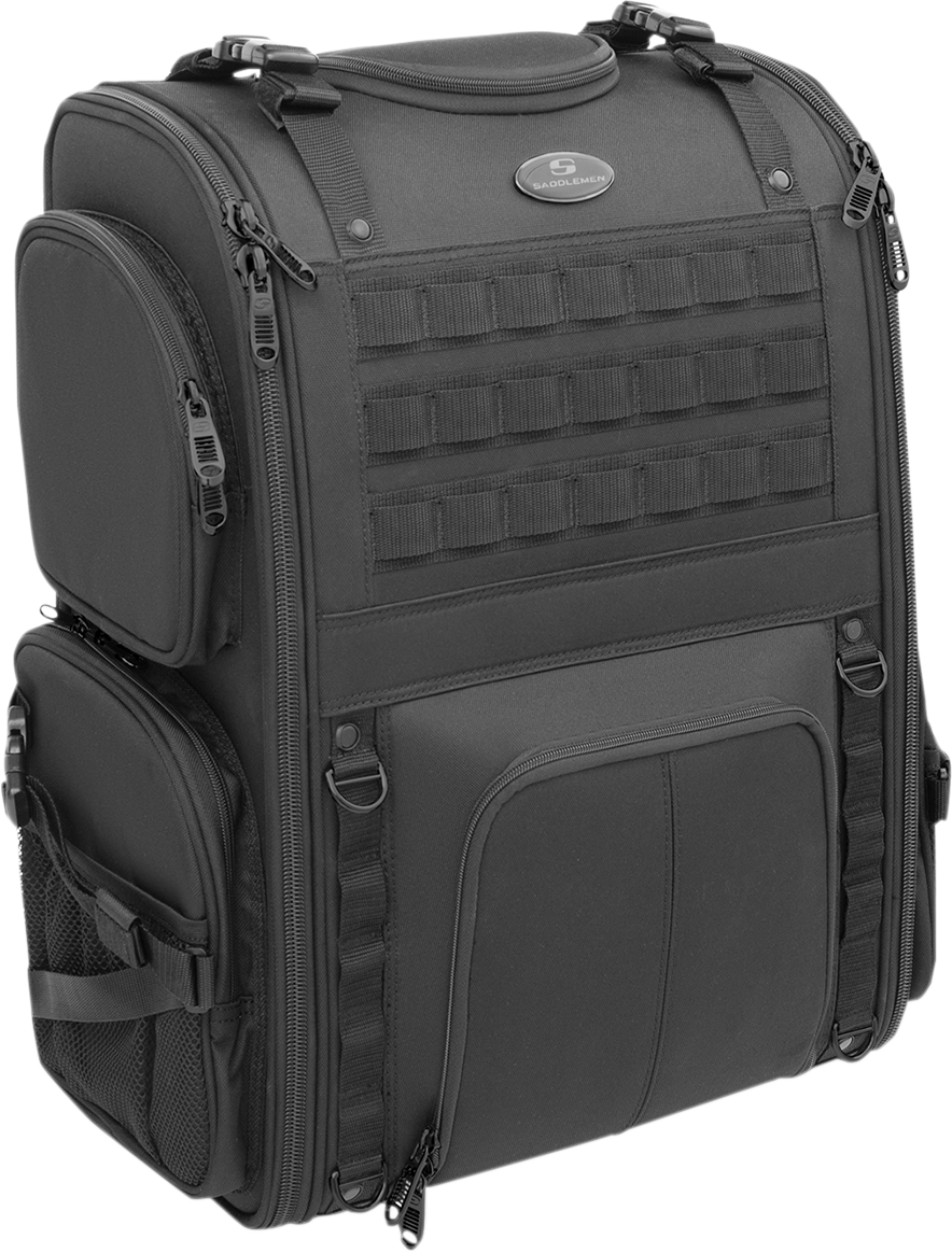 Saddlemen Black S3500 Tactical Textile Rear Sissy bar Bag Luggage for Harley