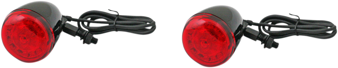 Custom Dynamics Black Probeam Red LED Universal Bullet Turn Signal Kit Harley