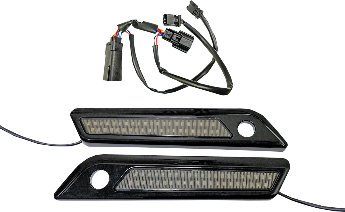 Custom Dynamics Black Smoked LED Saddlebag Hinge Lights 2014-2022 Harley Touring