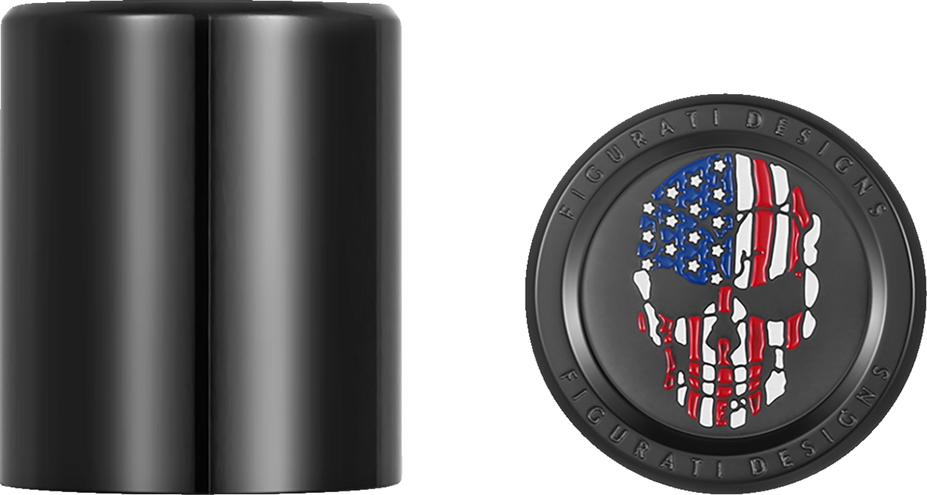 Figurati Skull USA Flag Black Medium Magnetic Docking Hardware Covers for Harley