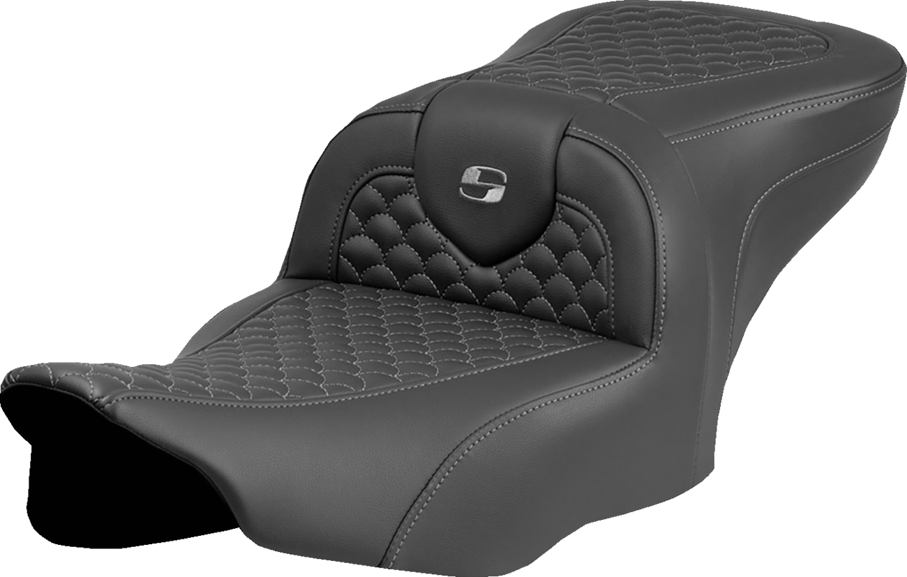 Saddlemen Roadsofa Gray Dragon Scale Stitch Seat fits 2023-2024 Harley Touring