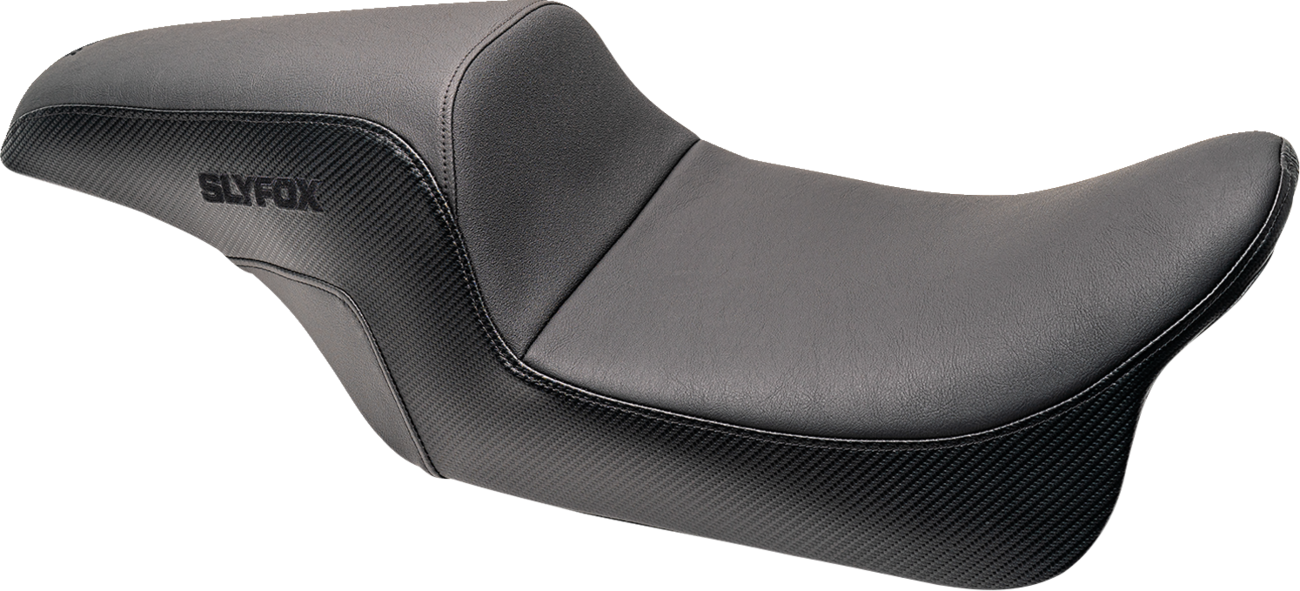 Slyfox Smooth Carbon Fiber Seat fits 2008-2024 Harley Touring FLHX FLTR FLHT