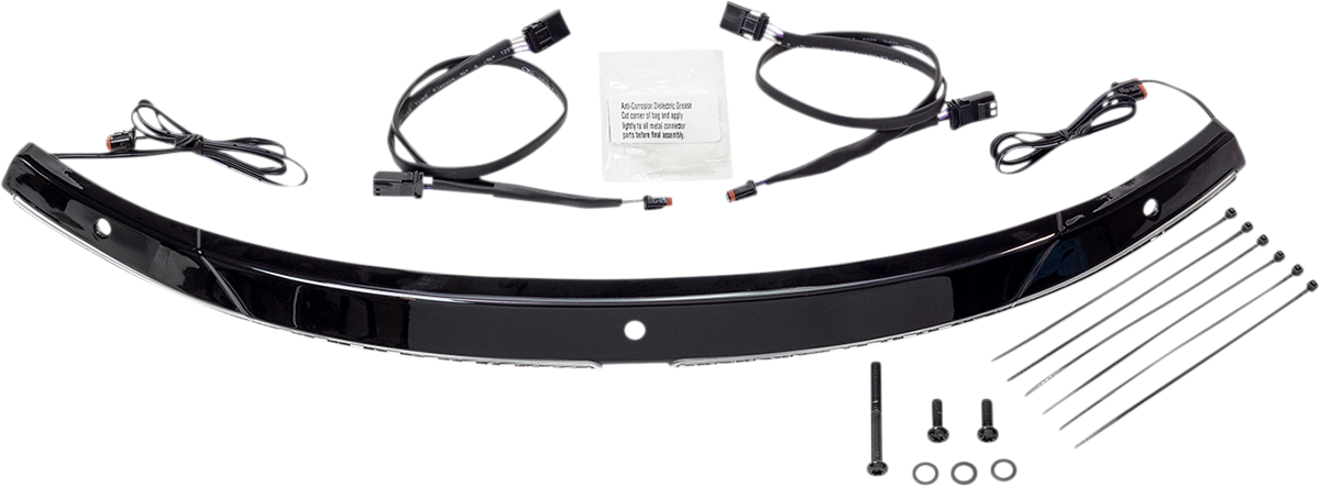 Ciro Black Front Fairing Windshield LED Trim for 2014-2023 Harley Touring FLHX