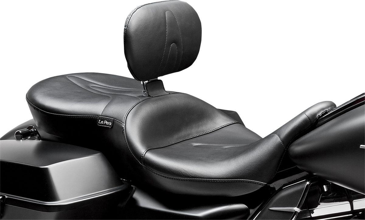 Le Pera Black RT66 Motorcycle Seat W/ Backrest 2008-2022 Harley Touring FL CVO