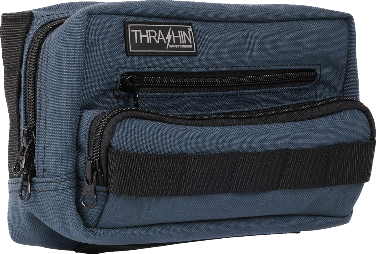 Thrashin Supply Blue Motorcycle Handlebar Storage Bag Plus for Harley THB-0026