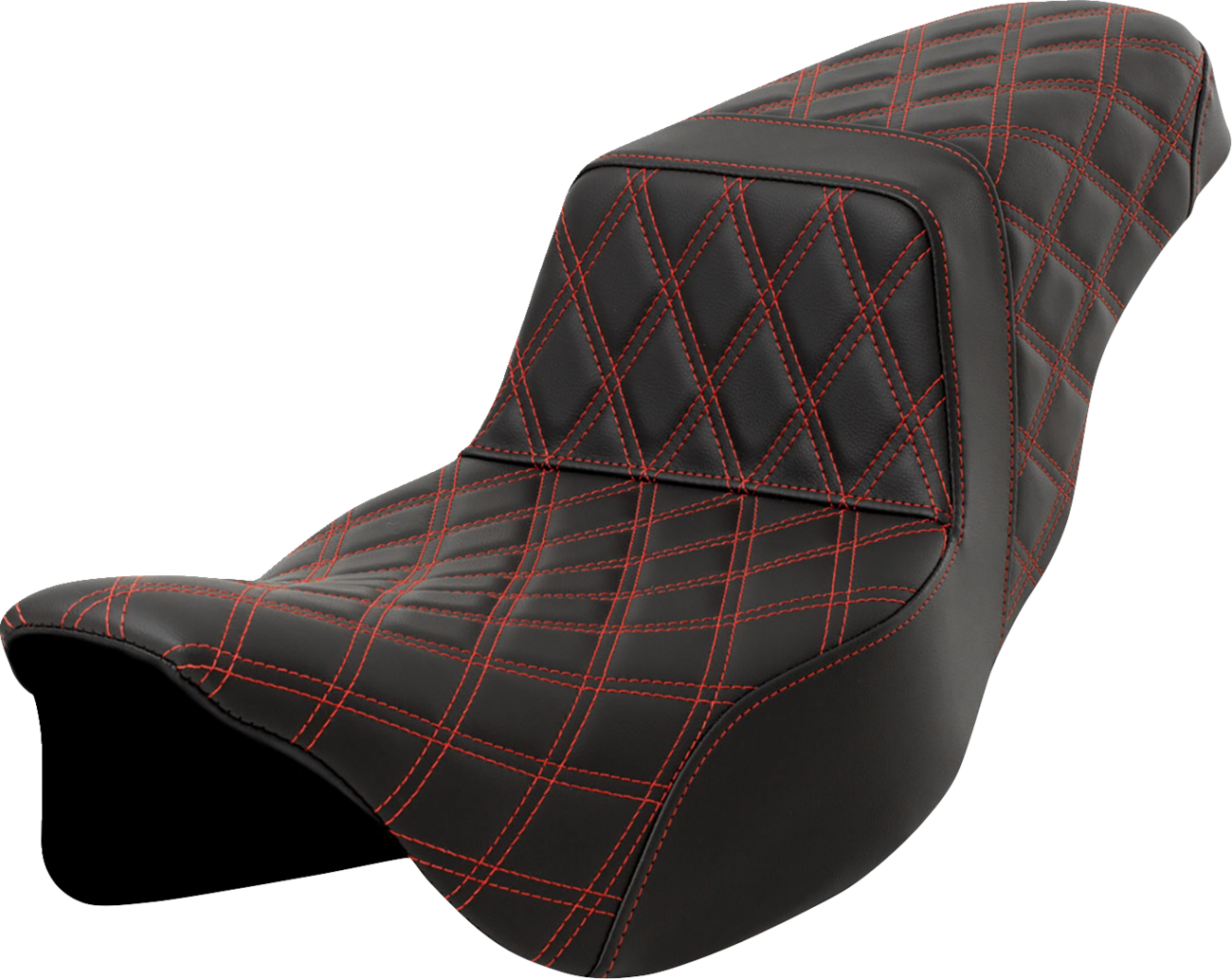 Saddlemen Step Up Extended Red Lattice Gelcore Seat for 2008-2024 Harley Touring