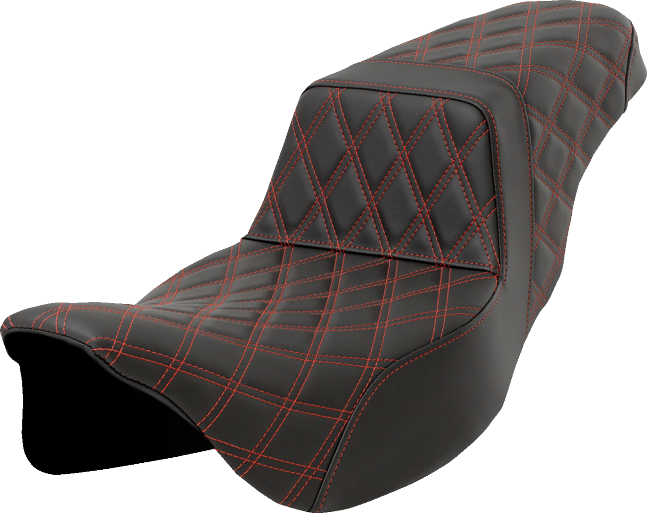 Saddlemen Step Up Extended Red Lattice Gelcore Seat for 2008-2024 Harley Touring