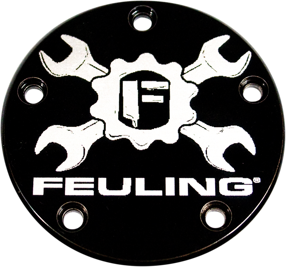 Feuling Black Gear Cross 5 Hole Points Cover 1999-2017 Harley Softail Touring