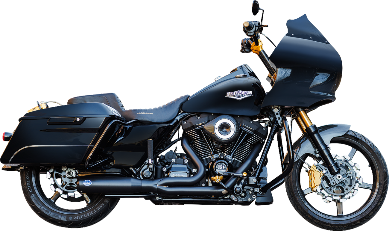 S&S Cycle 2-into-1 Qualifier Black Exhaust System for 2017-2023 Harley Touring 18010749