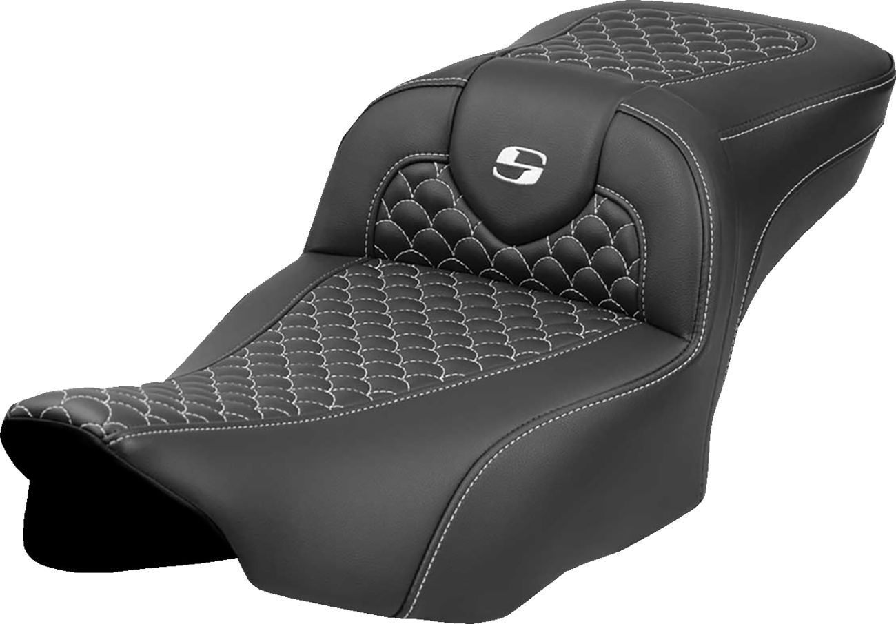 Saddlemen Extended Reach Roadsofa White Stitch Seat for 2023-2025 Harley Touring