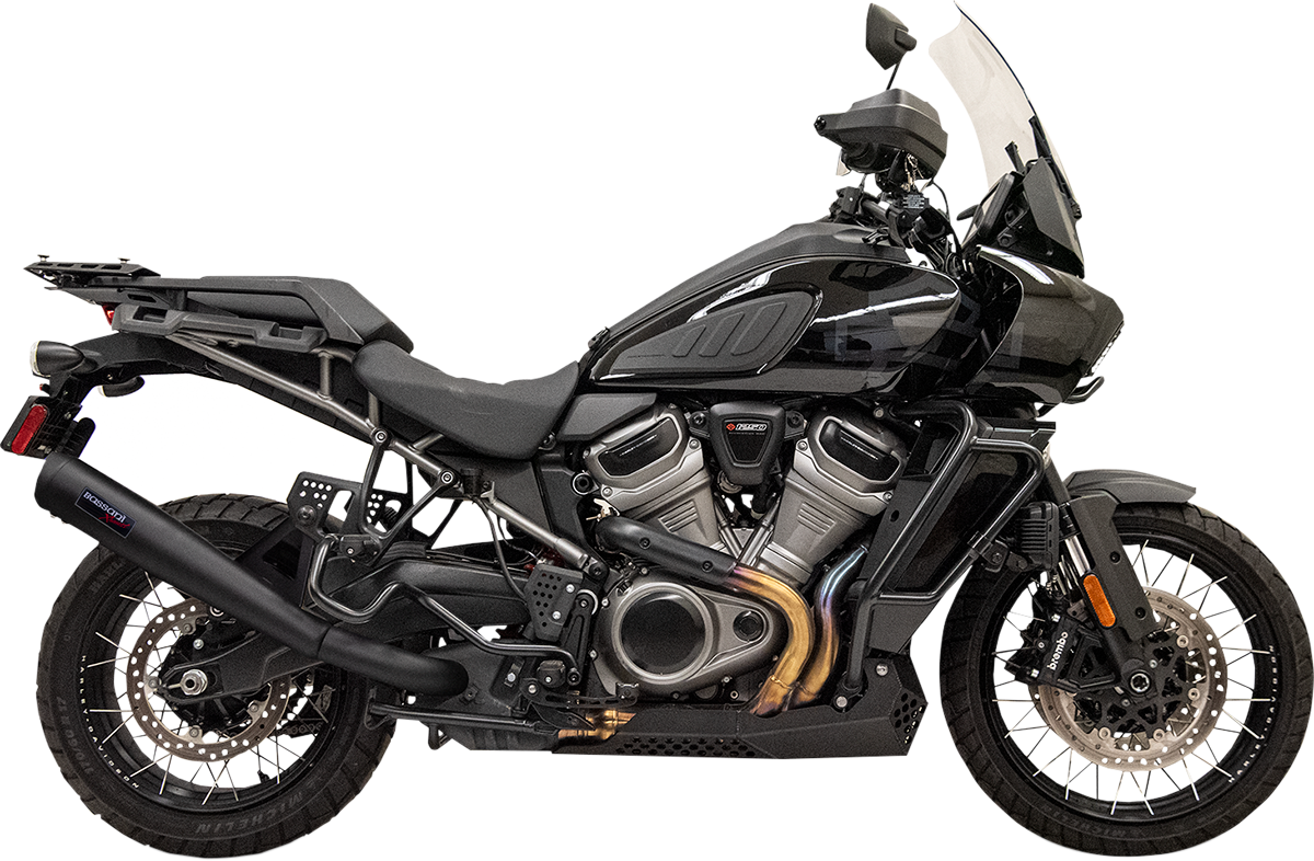 Bassani 4" Black Motorcycle Slip-On Exhaust System 2021-2022 Harley Pan America
