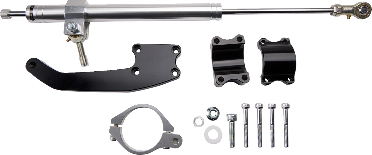 Drag Specialties Silver Front Steering Damper Kit For 2017-2024 Harley Touring