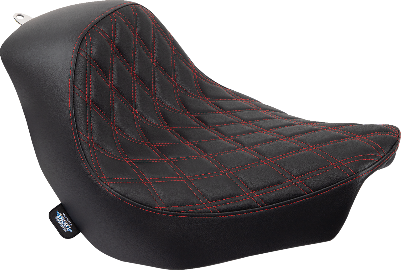 Drag Specialties Red Diamond Solo Seat for 2018-2023 Harley Softail Low Rider