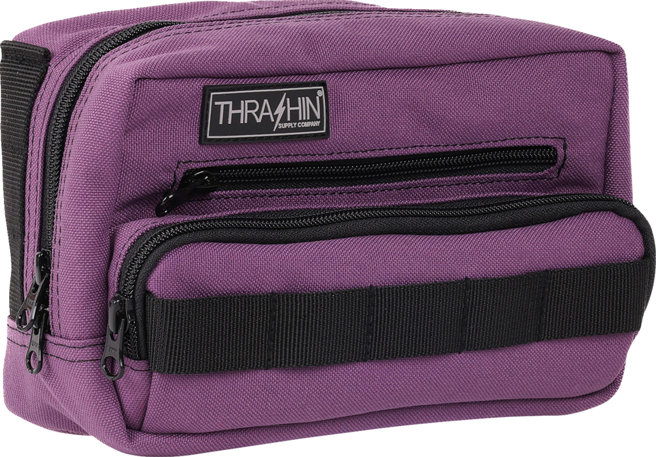 Thrashin Supply Purple Motorcycle Handlebar Storage Bag Plus for Harley THB-0027