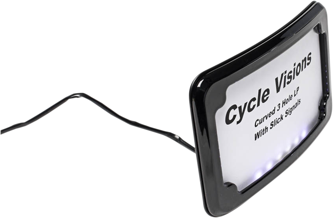 Cycle Visions Curved LED Rear Universal Motorcycle License Plate Frame Harley