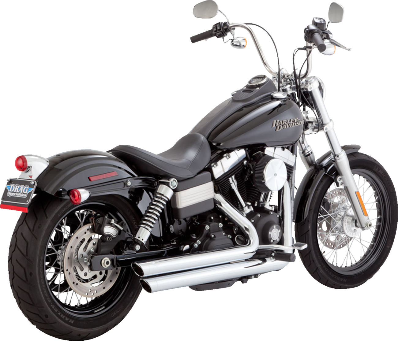 Vance & Hines Big Shot Staggered Chrome Exhaust System for 2006-2009 Harley Dyna