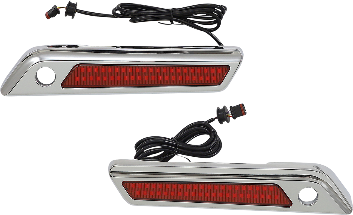 Custom Dynamics Chrome Saddlebag Hinge LED Lights 2014-2022 Harley Touring