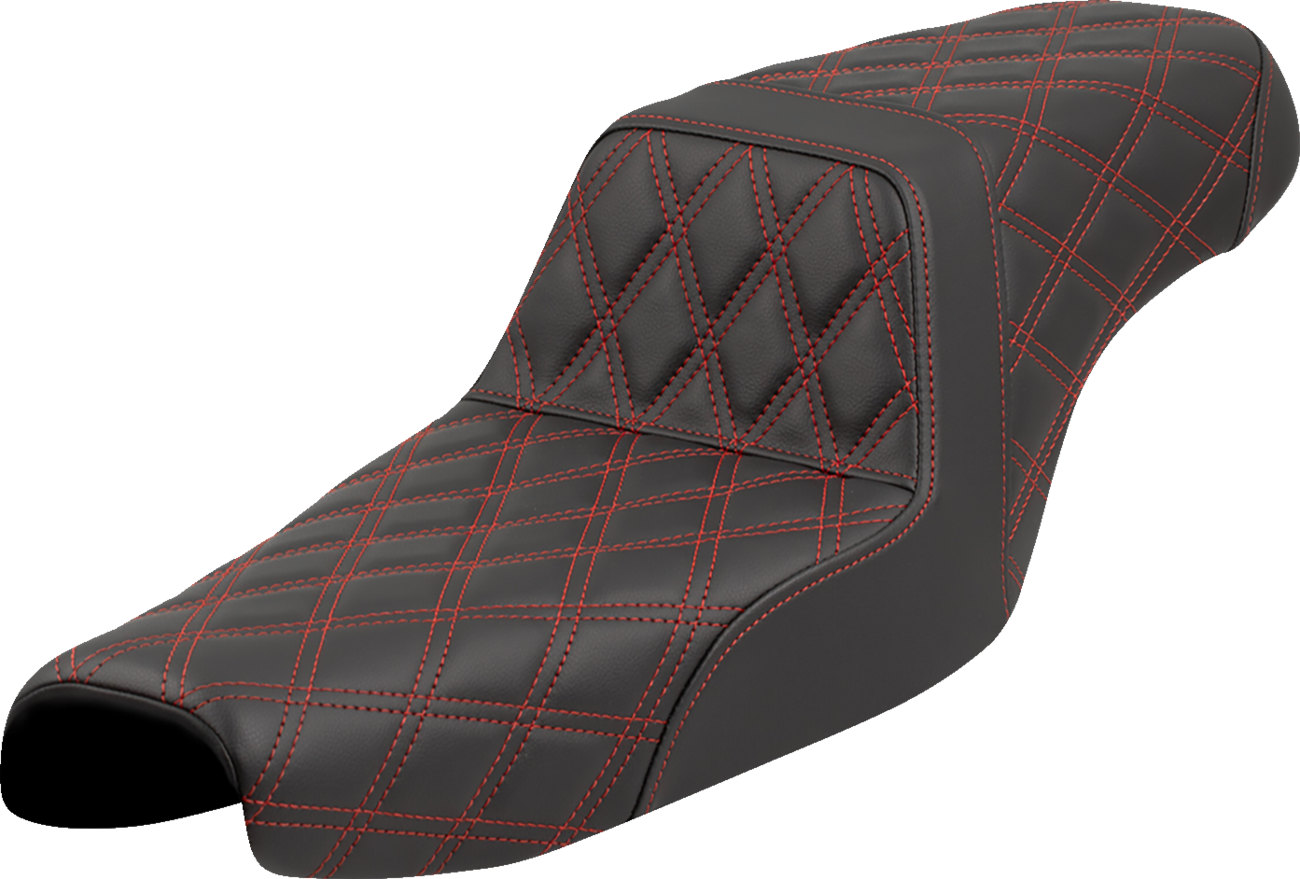 Saddlemen Step Up Red Lattice Gel Seat fits 2004-2022 Harley Sportster 3.3Gal