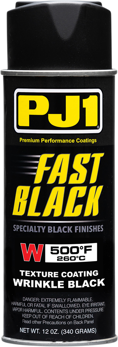 PJ1 Fast Black Wrinkle 500 Degree Universal ATV UTV MX Motorcycle Spray Paint