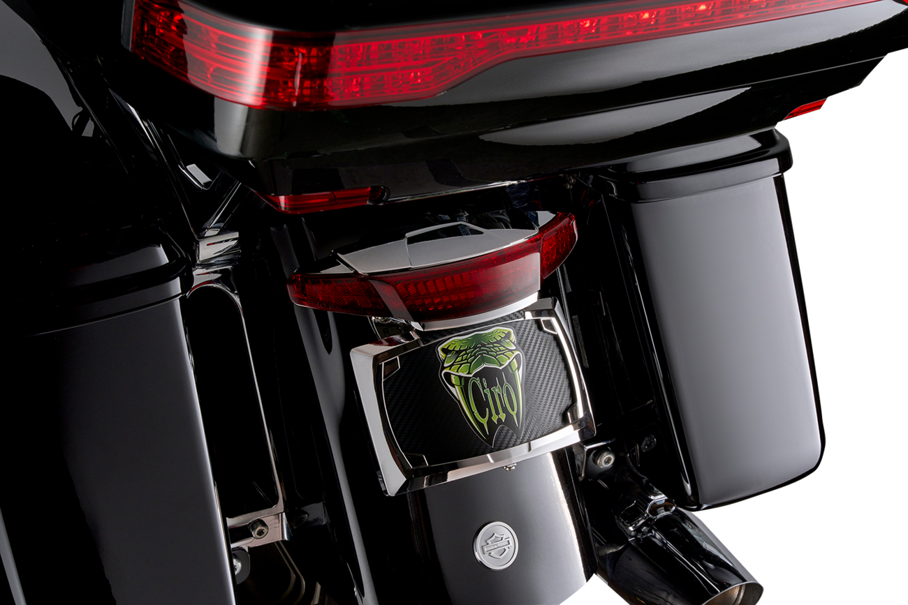 Ciro Latitude Chrome Tail Light & License Plate Mount for 2014-23 Harley Touring